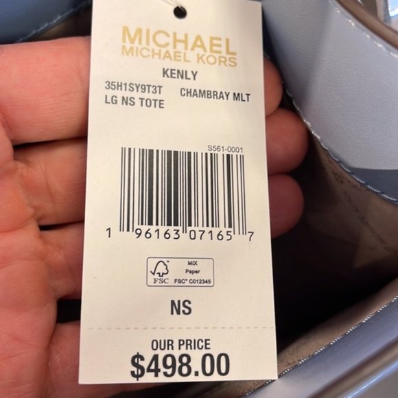 Michael Kors Kenly Large NS Tote Chambray Multi - Picture 16 of 16